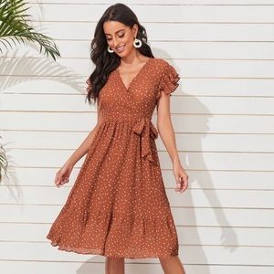 Burnt orange Polka for dress